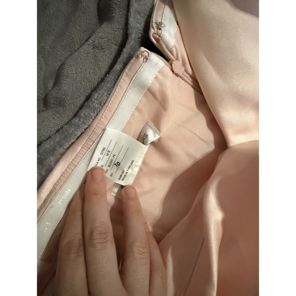 NWT Alfred Sung Size 14 OFF-THE-SHOULDER CUFF TRUMPET GOWN FRONT SLIT BLUSH Pink - Picture 6 of 10